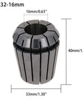 ER32 16mm Spring Collet Chuck For CNC Lathe And Milling Machine Engraving Tool Built Tough With 40Cr Steel Construction High Precision 0.015mm Durable Strong Clamping Ideal For Metalworking Milling Engraving And Tooling Up Your Setup showing size dimensions.