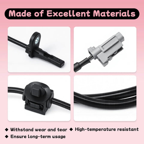 GLOXTED two front wheel speed sensors for Subaru Outback ABS; includes mounting clip and gray connector.