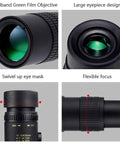 4K 10-300X40mm Monocular Telescope details: broadband green film objective, large eyepiece, swivel eye mask, flexible focus