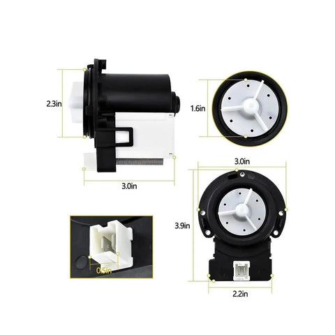 Washing Machine Drain Pump Replacement DC31-00054A Compatible With Kenmore, 120V Fluid Expulsion Control Keeps Waste Water Flow Balanced During Emptying, Durable, Plug and Play, DIY Friendly, 3.0in x 3.9in