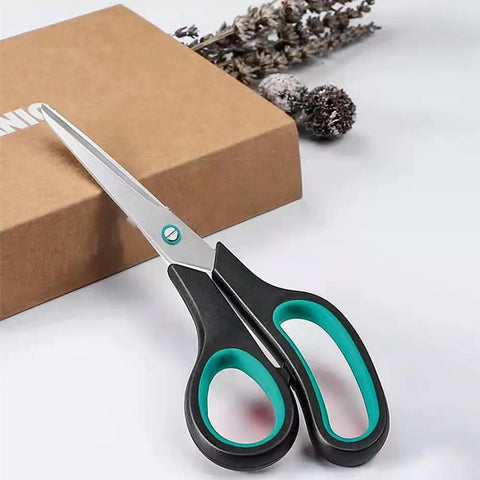 Two Pack 7.5 Inch All Purpose Scissors For Office And Home Use with soft grip handles and stainless steel blades