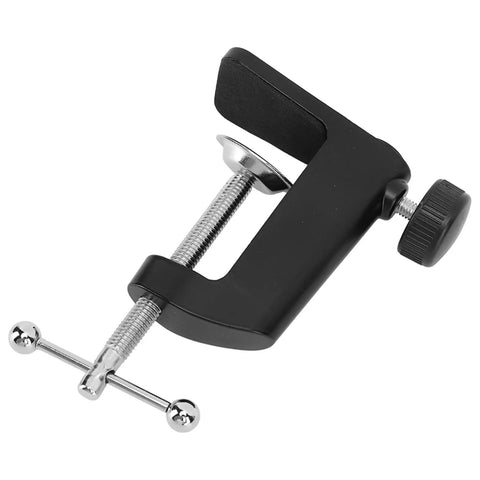 Beefy Aluminum Desk C Clamp Mount For Desk Lamps Black 2.4 Inch Clamp 61mm Heavy Duty Table Mount Easy Adjustable Stable Office And Home Light Fixture Holder, black aluminum desk lamp clamp