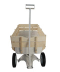 Beefy All Terrain Pull Wagon With Removable Wooden Side Panels And Solid Tires, Heavy Duty Yard And Garden Pull Along Wagon, 176 Lb