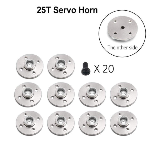 Pro Grade Aluminum 25T Servo Horn Disc Set Silver Metal RC Servo Discs For Robot Claw Car And Helicopter Builds 10 Pack