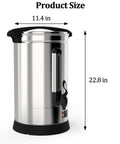 Heavy Duty 18 Liter Coffee Urn That Brews 120 Cups Stainless Steel Commercial Coffee Maker And Electric Hot Beverage Dispenser For Catering And Events Ultra Large Capacity For Offices Restaurants Churches Parties