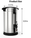 Large 18L Stainless Steel Coffee Urn For Catering Electric 1500W Beverage Dispenser Commercial Coffee Maker Dual Layer Insulation