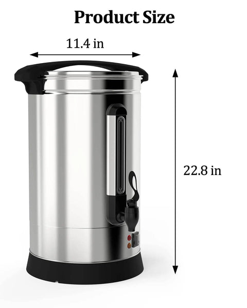 Large 18L Stainless Steel Coffee Urn For Catering Electric 1500W Beverage Dispenser Commercial Coffee Maker Dual Layer Insulation