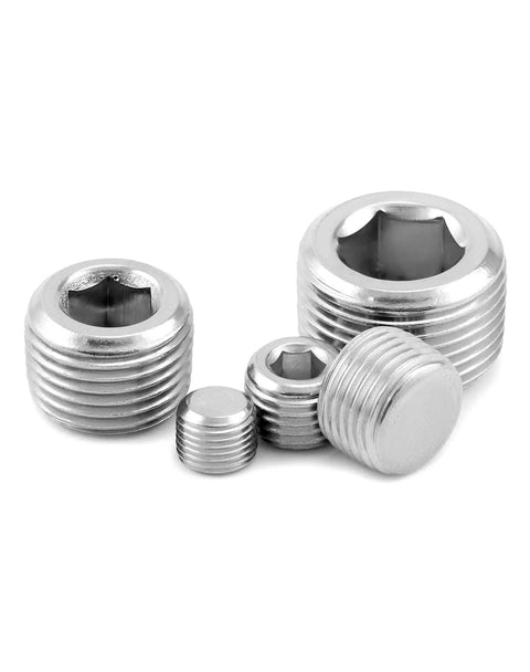 304 Stainless Steel Pipe Fitting Kit With Hex Countersunk Plugs NPT Male Threads 16 Piece Pro Grade Rugged Assortment