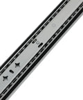 Close-up of 32 Inch Heavy Duty Drawer Slides With Soft Close And Lock Built To Take A Beating, 265 Lb Load Capacity, Side Mount Full Extension Ball Bearing.