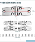 Beefy Marine Grade 316 Stainless Steel Boat Hatch Hinges 4 x 1.5 Inches With Screws, Heavy Duty Cabinet Door Hinges dimensions