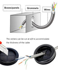 Diagram showing Six Pack Rubber Grommets For Wiring With 1-1/2 Inch Inner Diameter And 1-3/4 Inch Drill Hole Outer Diameter installed with wires