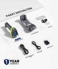 All In One Wireless Barcode Scanner With Screen Pro 1D 2D QR Bluetooth Wall Mount Charging Cradle 2900mAh Removable Battery 1.44 Inch LCD Keypad Handheld Barcode Reader For Warehouse POS shown with accessories including charging cradle and cables