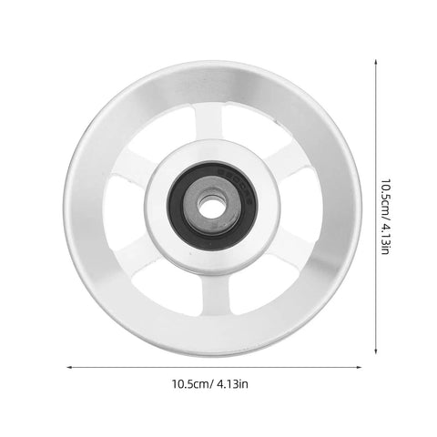 Aluminum Pulley Roller Wheel for Home Gym Gear Cable System and Weight Training Quiet Smooth Fitness Pulley for Wire Rope Machines 10.5 Cm 4.13 Inch Size Durable Aluminum Construction for Silent Workouts, silver aluminum pulley wheel 10.5 cm