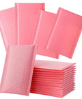 60Pack Pink Bubble Mailers 11x15 Plus 4 Inch Self Seal Padded Shipping Envelopes Cushioned Bubble Packaging Bags displayed in stack