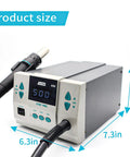 Hot Air Rework Station With Digital Display And Sleep Mode, 110V 1000W, 7 Nozzles, Adjustable Temperature, Desoldering Gun, 6.3x7.3x4in