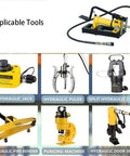Nail Down Any Job With This Tough Foot Operated Hydraulic Pump Serving Up 70 Mpa Force And A Smooth 700 Cc Stream For Crimping Cutting And Light Duty Repair Work Around The House with applicable tools