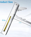 Side view of Two Pack Oven Door Hinge Replacement For Frigidaire And Kenmore Ovens, 8.5in size with measurements.