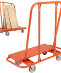 Heavy Duty Wall Panel Trolley With Detachable Steel Frame Impact Proof Drywall Sheet Cart with wood panels loaded.
