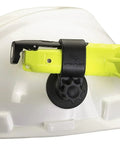 Dualie 275 Lumen Multi Function Intrinsically Safe Rechargeable Flashlight With Magnetic Clip attached to hard hat