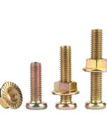 Heavy Duty M6 Flat Round Head Hex Socket Screws With Flange Nuts Kit Zinc Plated Allen Bolts M6x10 20 Pack Or 50 Pack for furniture