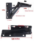 Top Shelf Soft Close Hinges For Toy Box 2 Pack Slick Heavy Duty Lid Supports showing measurements and design details.