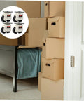 Heavy Duty Adjustable Swivel Casters 4 Pack 3 Inch Plate Wheels For Rock Solid Furniture Moving Workbench Upgrade displayed with stacked boxes.