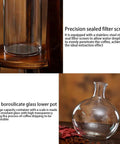 Top Shelf Portable Cold Brew Drip Tower And Iced Coffee Maker With Dual Adjustable High Borosilicate Glass Valves for custom flow and smooth batch sipping.