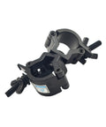 Two Pack 1 To 1.18 Inch Truss Dual Swivel Coupler Clamps For Stage DJ Lighting, Heavy Duty Aluminum 6061, 360 Degree Rotation, Wraparound Design, Fits 25 To 30mm Truss Tubing, Max Load 110lbs, TUV Certified, black