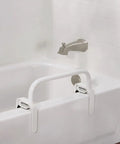 Super Reliable Glacier White Bathtub Safety Grab Bar Rail For Secure Support In Standard Size Tubs With Edges From Four To Six Inches ADA Compliant