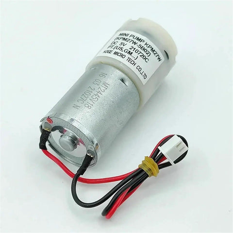 Go To Mini 370 DC Air Pump For 5V And 6V Micro Oxygen Booster Inflator Aquarium Fish Tank Aeration Monitor DIY Kit Portable Electric Motor Pump For DIY Projects And Aquarium Use, showing side view with wires.