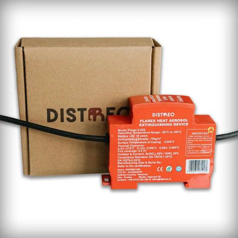 Automatic Aerosol Fire Suppression Kit For Electrical Cabinets And Control Panels Boasting Thermal Activation And Zero Drama Flame Stopping In A Compact Self Triggering Guard with packaging.