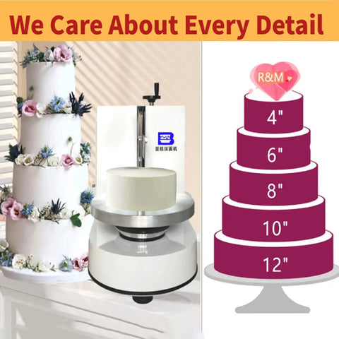 All In One Cake Decorating Kit With Automatic Turntable And Leveler For 4 To 12 Inch Cakes, Pro Grade 304 Stainless Steel