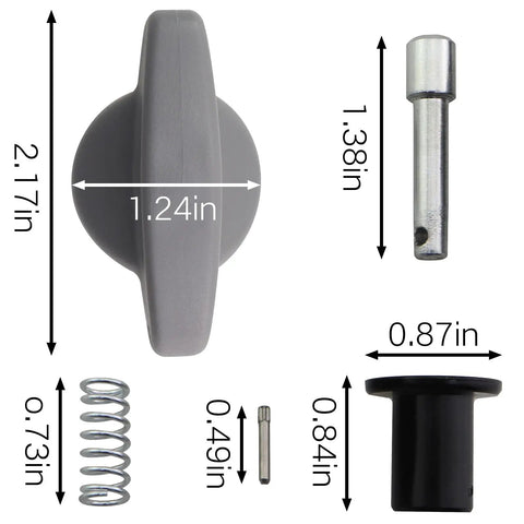 Handle Adjuster Kit With Pins Springs Coil And Shaft Collar For HRR216K6 HRX217K2 Lawn Mowers Replacement Parts with dimensions