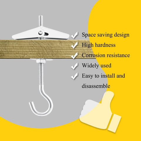 Heavy Duty Steel Toggle Bolts With Swag Hooks For Drywall Mounting Rock Solid Rustproof Wall Anchors That Hold Firm And Deliver A No Sweat Hang For Any Home Or Garage Project Today