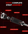 Exploded view of Bolt On Front Pair Struts Quick Struts Assembly For Dodge Journey 2009 2017 AWD FWD with coil spring and parts labeled