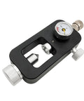 Scuba Yoke K Valve Tank Refill Adapter Adaptor Rated For 300 Bar 4500 Psi Up To 6000 Psi With Hose, black metal body, and gauge