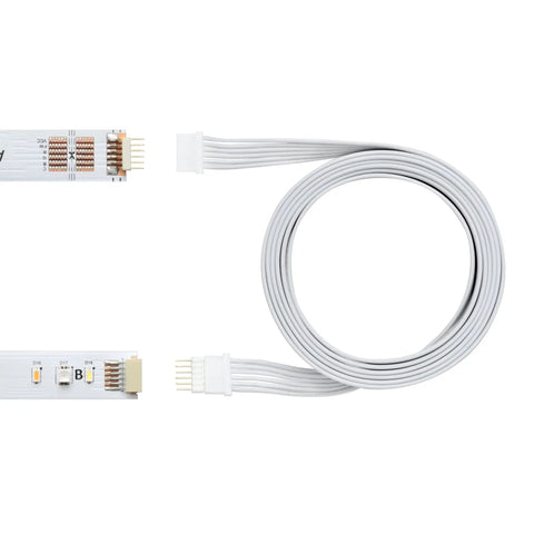 Two Pack White Micro 6 Pin V4 Extension Cable For Solo And Hue Lightstrips 3.3 Feet Each Durable Nylon Jacket No Fuss