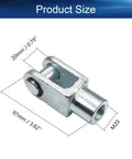 Two Pack Air Cylinder Rod Clevis End Y Connector 97 Millimeter Length M20x1.5 Female Thread Heavy Duty Iron Construction For Pneumatic Systems Easy To Install, 97mm size