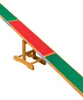 Agility Dog Seesaw With Color Contact Zones For Safe Training Build Balance And Confidence During Dog Fitness And Agility Practice Pro Grade Build Built For Indoor Or Outdoor Use With A Durable Non Slip Surface And Safe Teeter Action in wood and green material