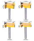 Set Of 4 CNC Spoilboard Surfacing Router Bits For Wood Pros Pro Grade 4 Flute Carbide Slab Flattening Bits One Quarter Inch Shank