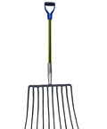 10 Tines Forged Seed Fork With Fiberglass Handle For Rugged Heavy Duty Farm And Garden Use One Piece Tines And Head Weather Resistant Ensilage Fork Made In USA