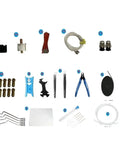 Top Tier 3D Printer Maintenance Kit Crafted For V400 Hotend Systems featuring tools, wires, and replacement parts for efficient repairs.