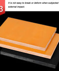 Built Tough Bakelite Panel Sheet From Phenolic Resin, Ultra Durable Electrical Insulation For Electronics And Mechanical Parts, 50x50x40mm Pack Of 2, High Heat, Impact Resistant, Insulation You Can Count On. Orange phenolic resin sheets stacked on black base