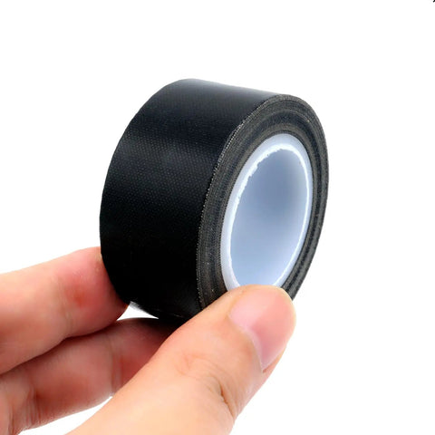 Heavy Duty PTFE Heat Resistant Tape For Transfer And Insulation, 25mm Wide By 10m Roll, Black Film Adhesive Tape With Silicone Coating