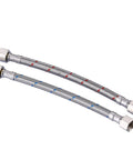 Straight Up Heavy Duty Faucet Supply Lines 3/8 Inch To 3/8 Inch Female Compression Thread 1 Pair with stainless steel hoses.