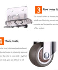 Close-up of Top Shelf Swivel Casters With Brakes And Slick Nylon Wheels for Flower Stands, showing chrome-plated assembly and thick rivets.