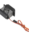 Next Level High Torque Digital RC Servo Motor Featuring Snappy Response And Rugged Steel Gears Built Tough For RC Cars Buggies Drones And Killer Builds at an angle with wires.