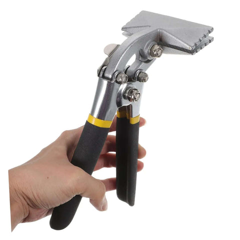 Hand holding Heavy Duty Hand Seamer And Metal Bending Pliers For Standing Seam Roofing Edge Form Tool Straight Jaw Pliers