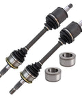 Front CV Axle Assemblies And Front Wheel Bearings Kit For 4x4 Toyota Tundra 2000-2006 And Sequoia 2001-2007 - 4 Piece Replacement Set Includes Two Front CV Axles And Two Front Wheel Bearings For Smooth Ride And DIY Video Guide Access