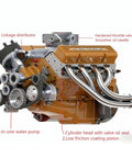 Rad Metal V8 Engine Model Kit With All Accessories One Sixth Scale Water Cooled 4 Stroke Physics Class Demo Build For Mechanics And Gearheads showing detailed engine components.